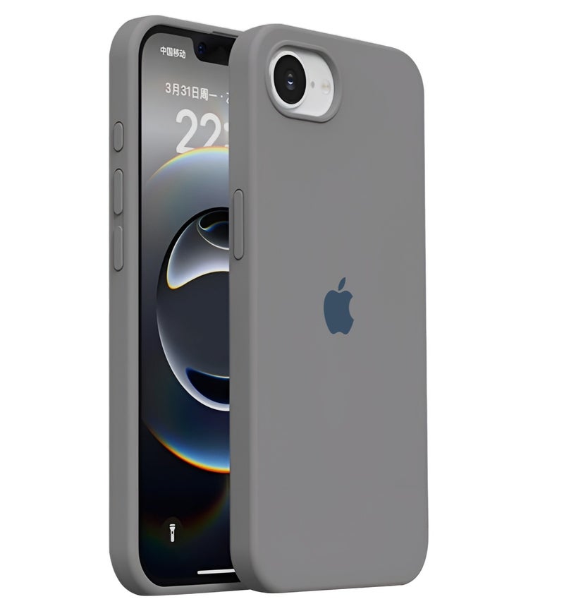 حومة غطاء حماية لهاتف iPhone 16e مقاس 6.1 بوصة، مصنوع من السيليكون السائل الفاخر، ناعم ومضاد للخدش والصدمات، غطاء حماية للكاميرا لهاتف iPhone 16e مقاس 6.1 بوصة - Image 1